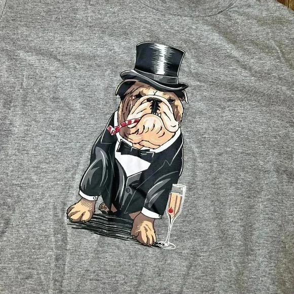 Mens Club Room Grey Bulldog Shirt - L - Picture 2 of 4